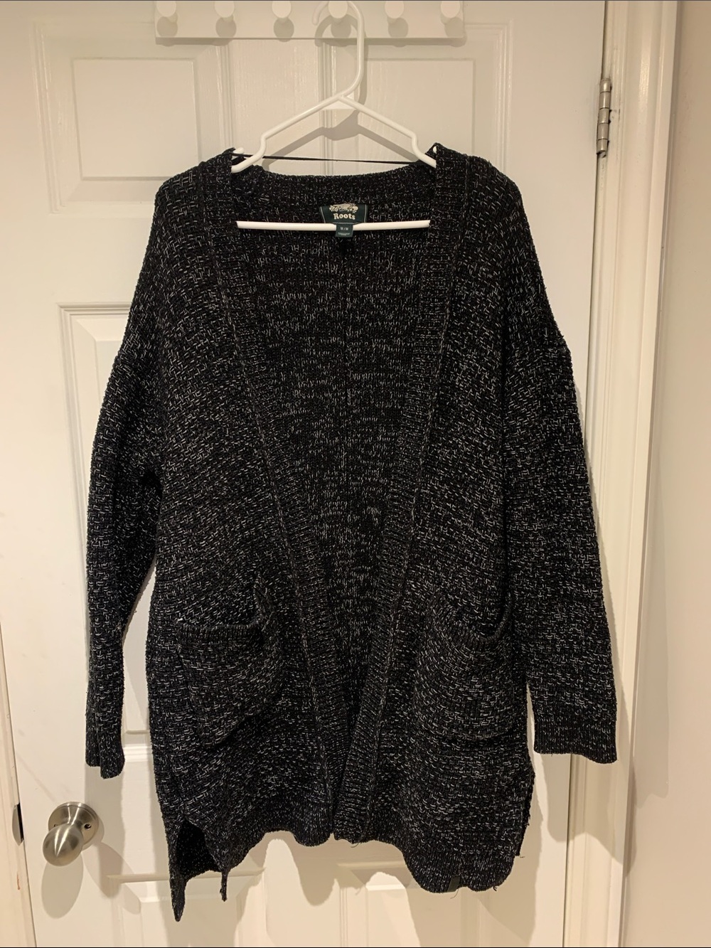 Roots Black Marled Cozy Open-Front Sweater